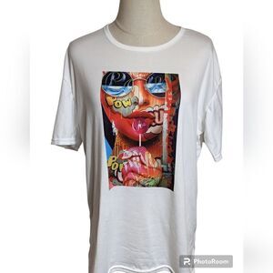 Chase New Design Sunglass Lollipop Girl Oversized Tee Shirt